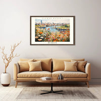 Vibrant Dublin Flower Market Impressionistic Urban or Cityscape Poster