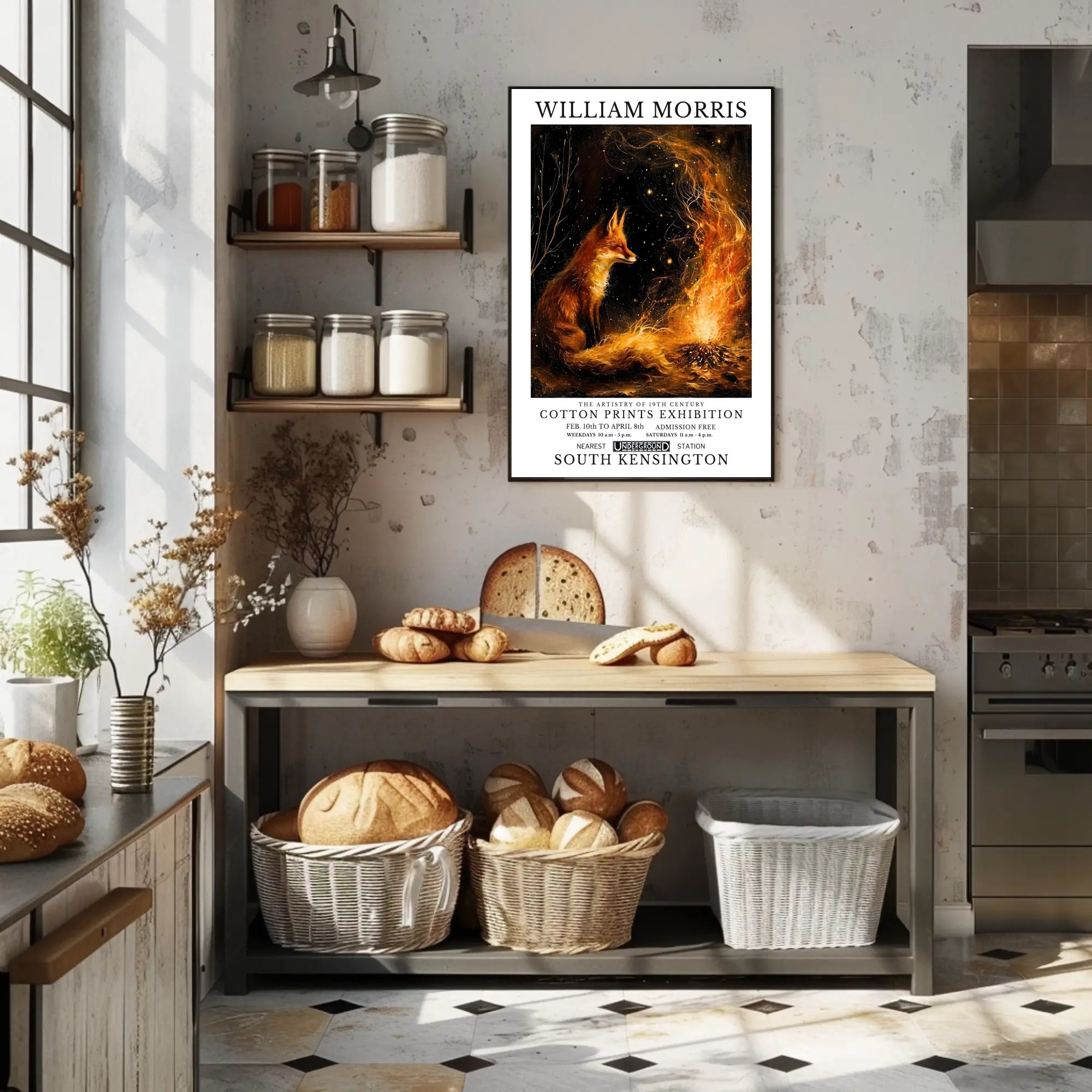 William Morris Fox and Fire Cultural Heritage Poster