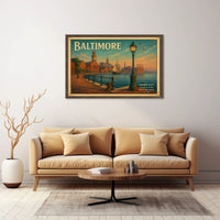 Charm City Harbor Travel Poster Art Print