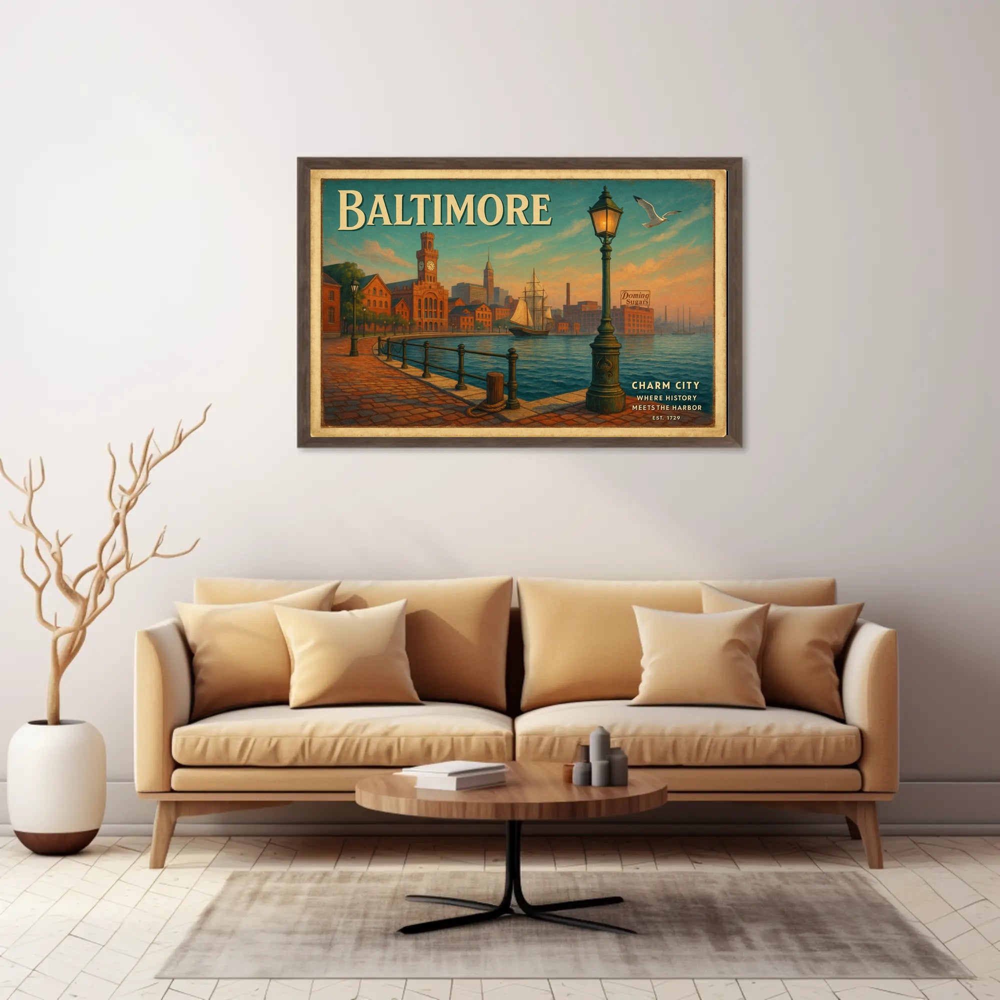 Charm City Harbor Travel Poster Art Print