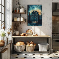 Haunted Manor At Dusk Poster