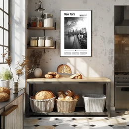 New York City Grand Skyline Poster Vintage Wall Art