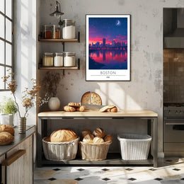 Boston Twilight: Modern Cityscape Art Poster