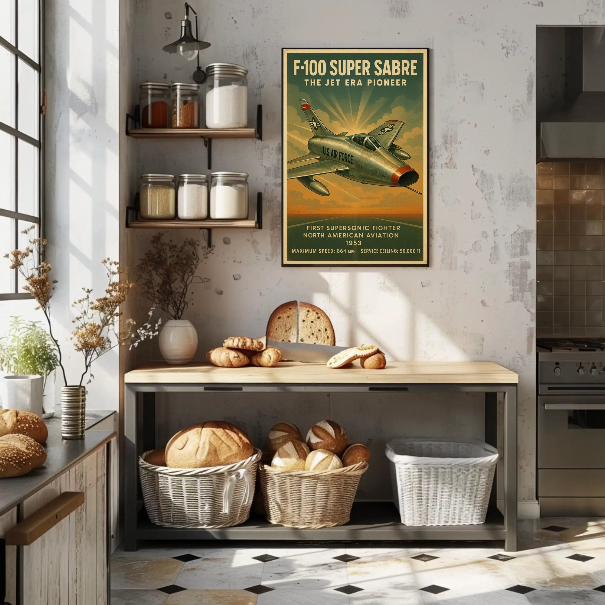 F-100 Super Sabre The Jet Era Pioneer Poster PosterGoat