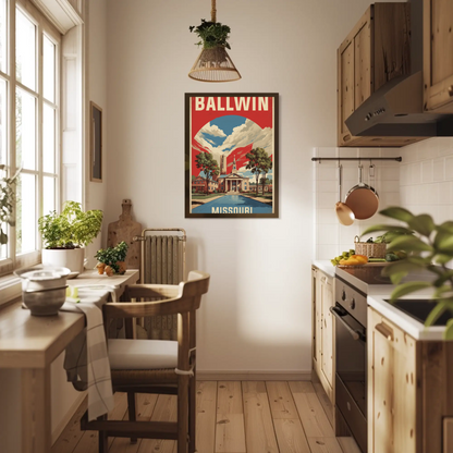 Ballwin Missouri Church Centerpiece Vintage Travel Poster