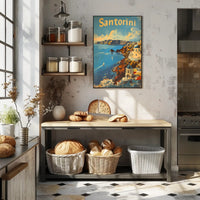 Santorini Escape: Aegean Serenity with Sailboats Poster