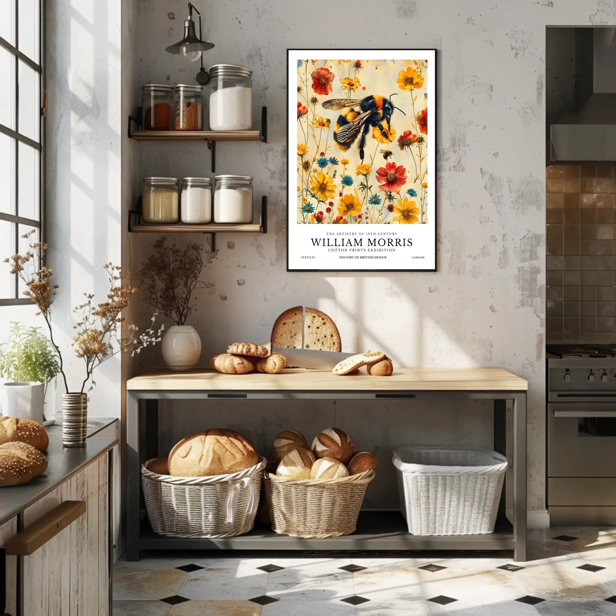 William Morris Vintage Bee Botanical Artistic Poster