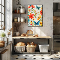 Vibrant Floral Garden: Watercolor Art Poster for Homes