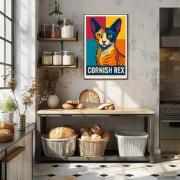 Cornish Rex Cat Art Poster