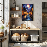 Moonlit Venice Canal Poster