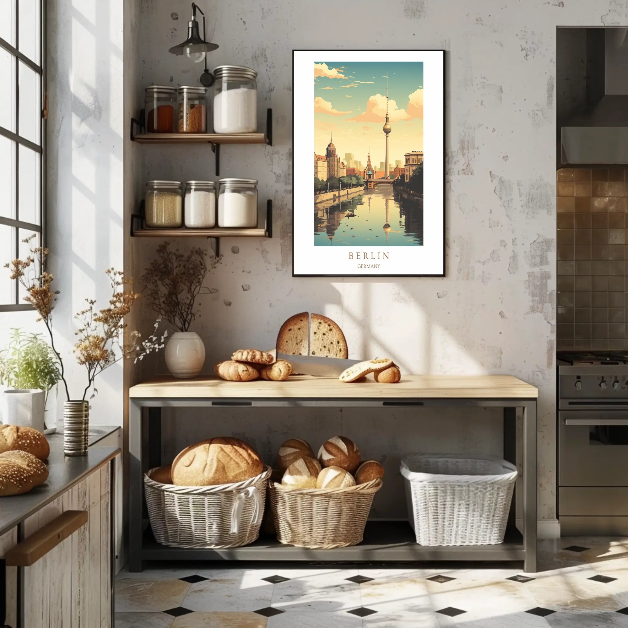 Berlin Skyline Poster PosterGoat