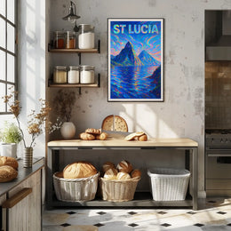 St. LuciaS Vibrant Landscape Poster