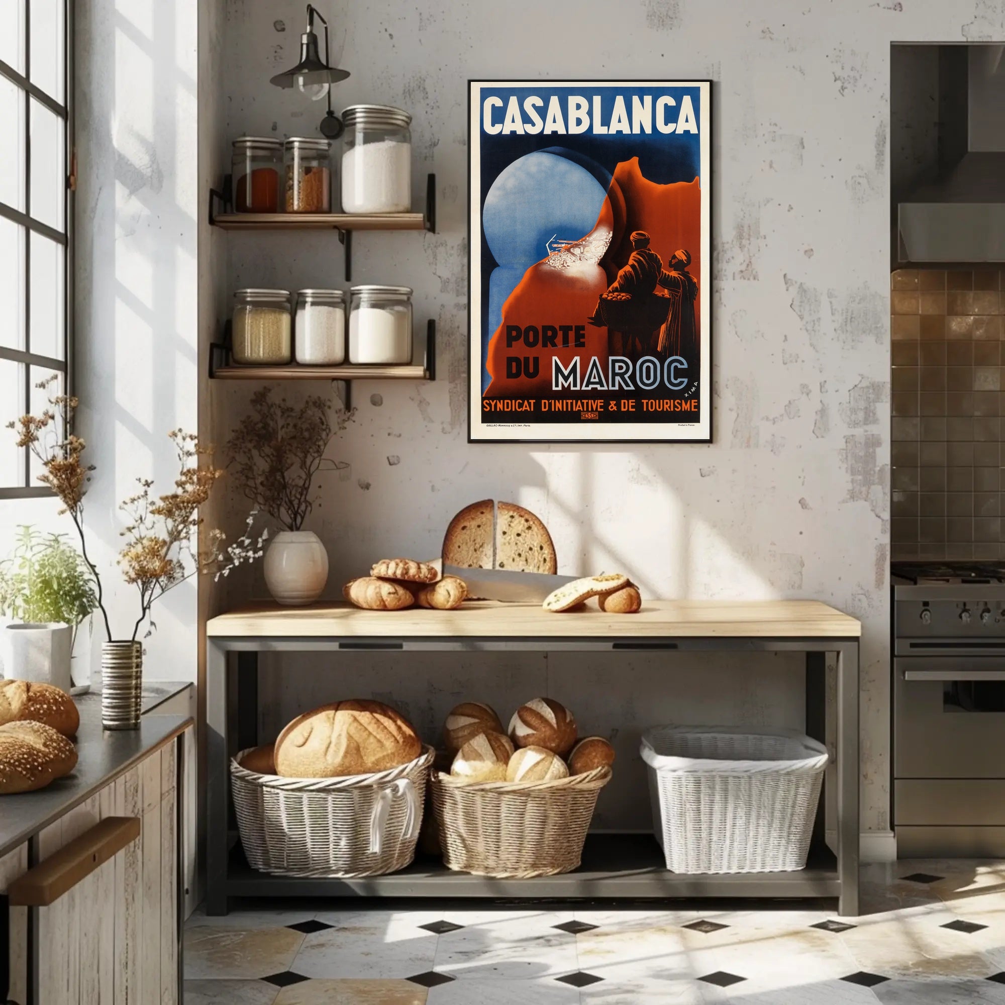 Vintage Casablanca Travel Poster for Moroccan Adventure PosterGoat