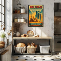 Abu Dhabi's Skyline Jewel of the Emirates Travel Poster