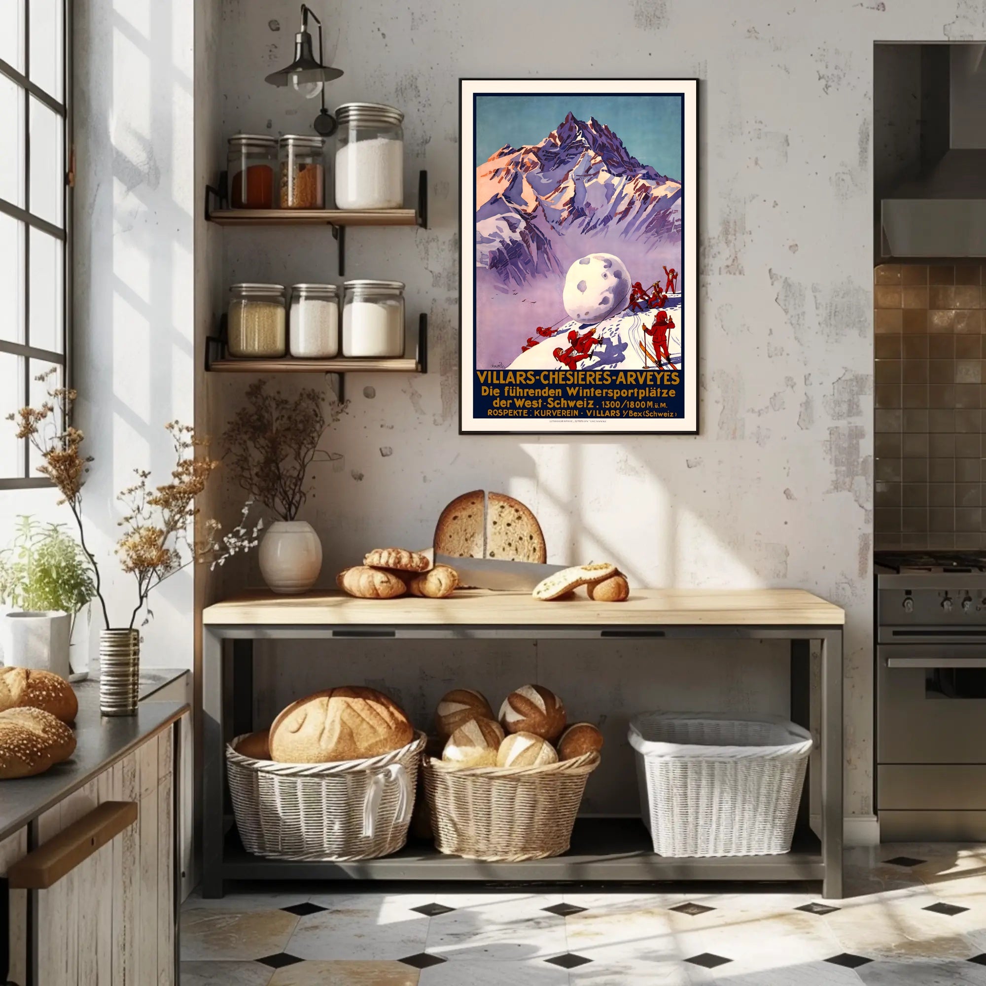 Villars-Chesières-Arveyes Winter Sports Poster PosterGoat