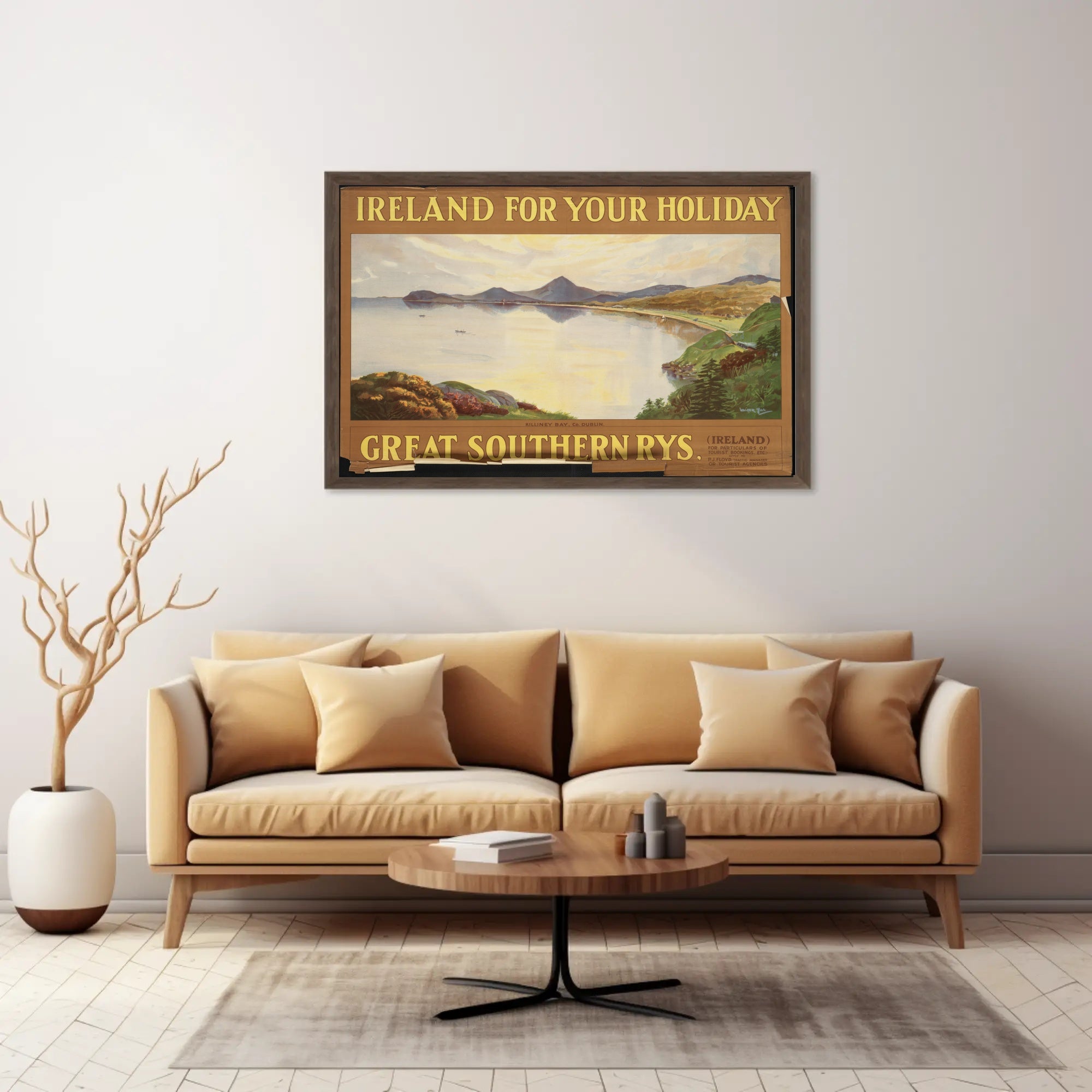 Ireland Killiney Bay Vintage Art Poster PosterGoat