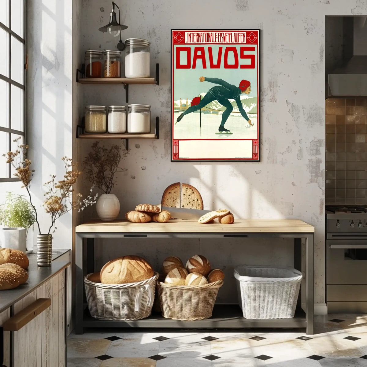 Davos Ice Skating Event Poster