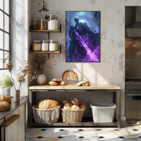 Skeletal Reaper Wields Glowing Sword in Fantasy Mythology Poster PosterGoat