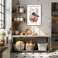 California Gull Utah State Bird Nature Poster