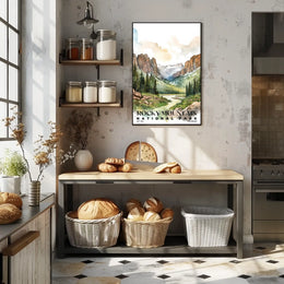 Rocky Mountain Watercolor Wall Art Poster
