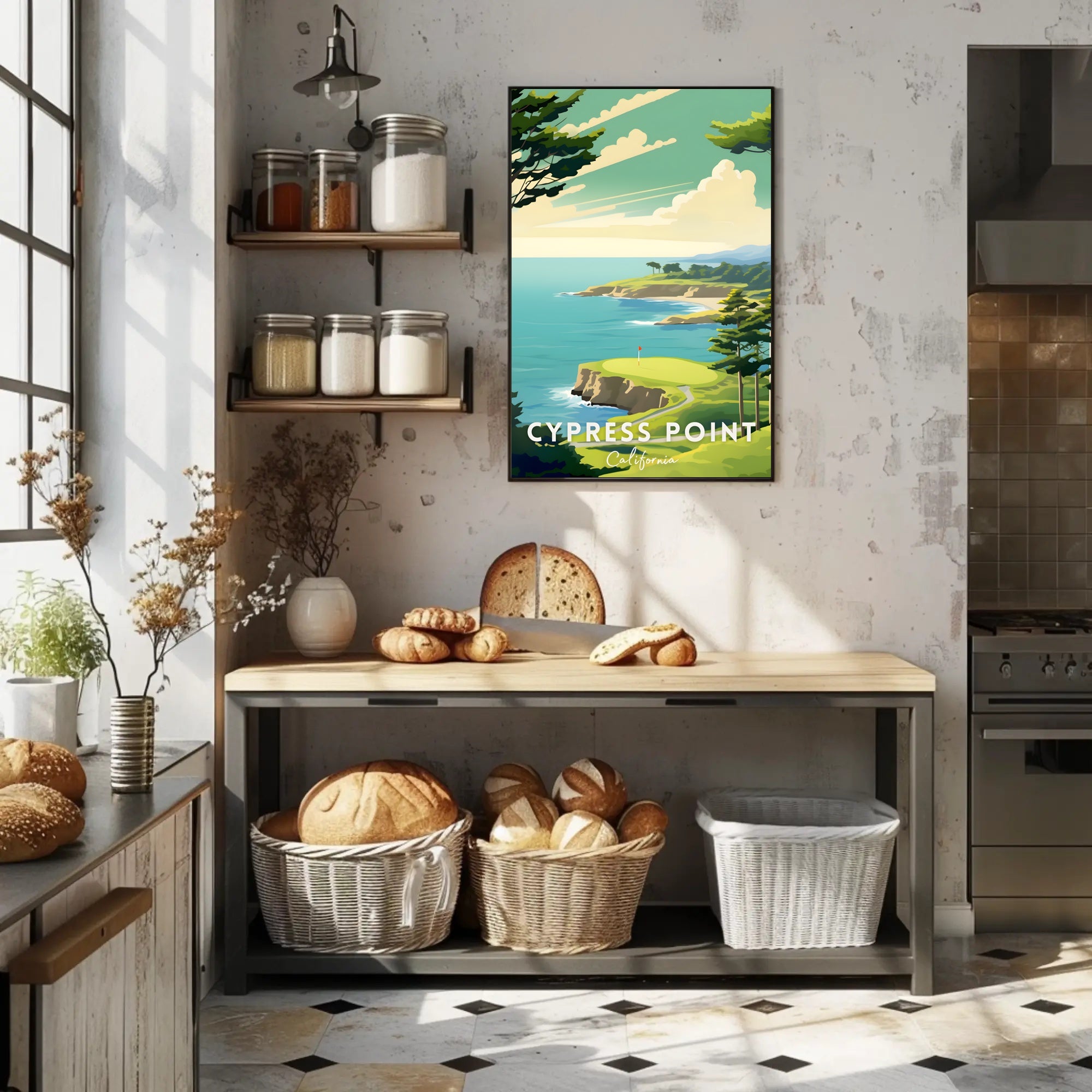 Cypress Point Coastal Golf Travel Poster