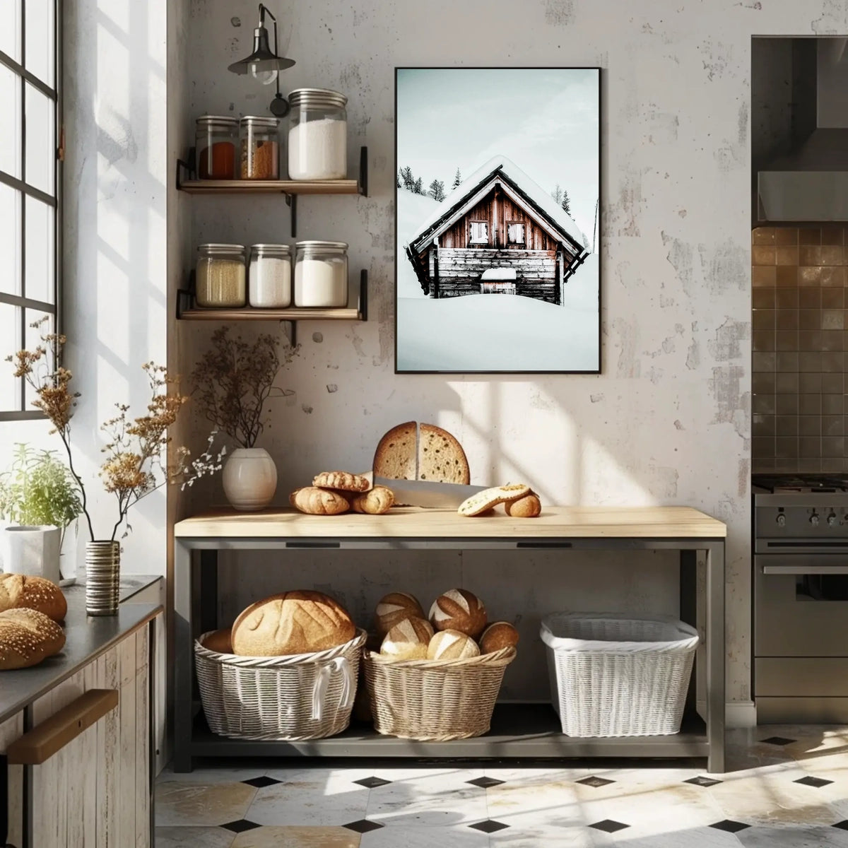 Winter Cabin Serenity Poster