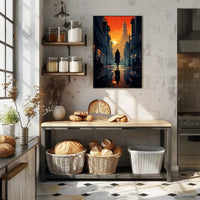 Sunset In The Cityscape Poster