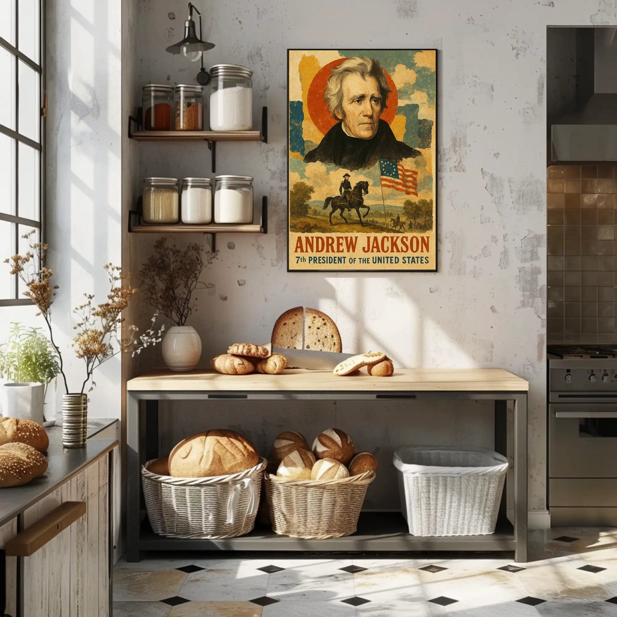 Andrew Jackson 7th President of the United States Layered Digital Collage Poster