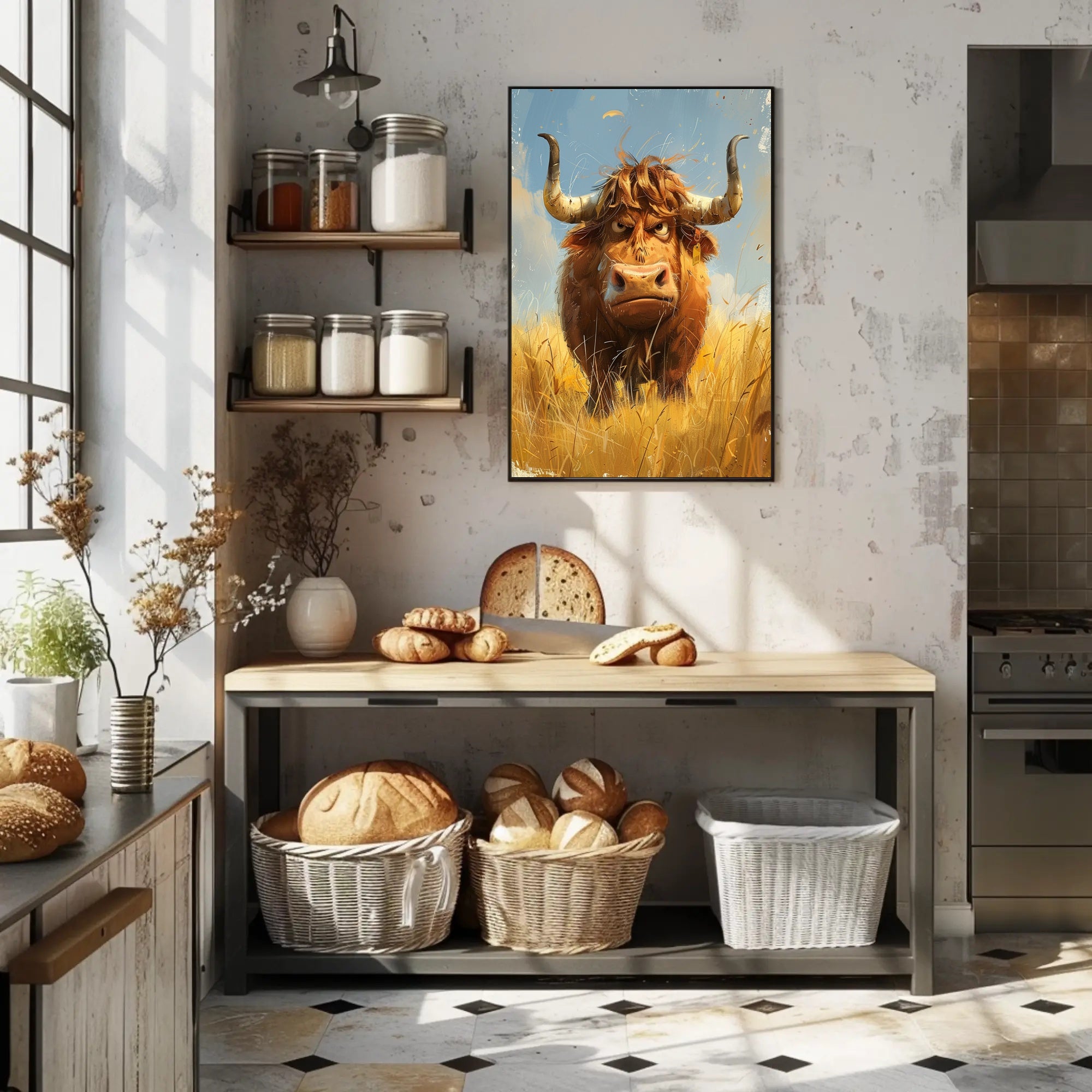 Majestic Highland Cattle Poster PosterGoat