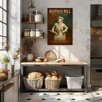 Buffalo Bill Marble Statue Poster Vintage Wall Art