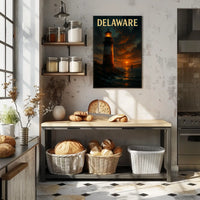 Delaware Lighthouse At Sunset Poster