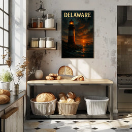 Delaware Lighthouse At Sunset Poster