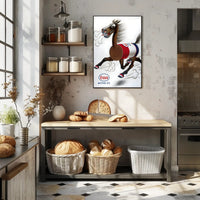 Esso Motor Oil Horse Travel Poster Art Print