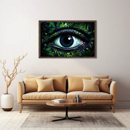 Human Eye Travel Poster With Vibrant Nature Background