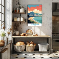 Honolulu Coastal Cityscape Art: Urban or Cityscape Poster