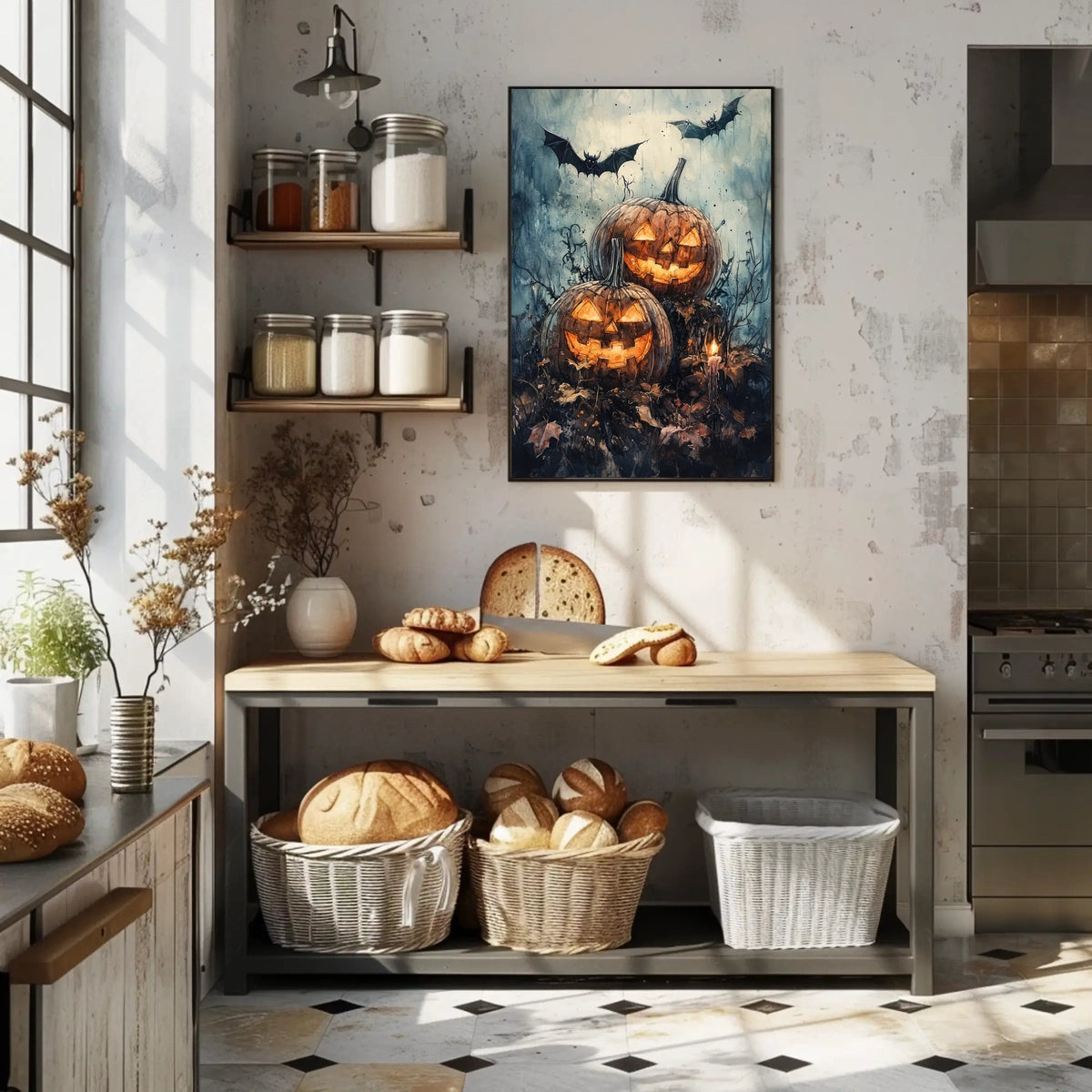 Halloween Pumpkin Glow: Abstract, Artistic, or Pop Culture Poster