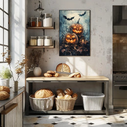 Halloween Pumpkin Glow: Abstract, Artistic, or Pop Culture Poster
