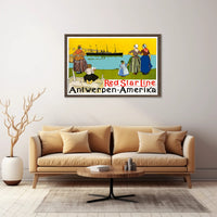 Red Star Line Vintage Poster PosterGoat