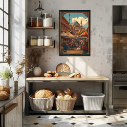 Bustling Market Scene Poster