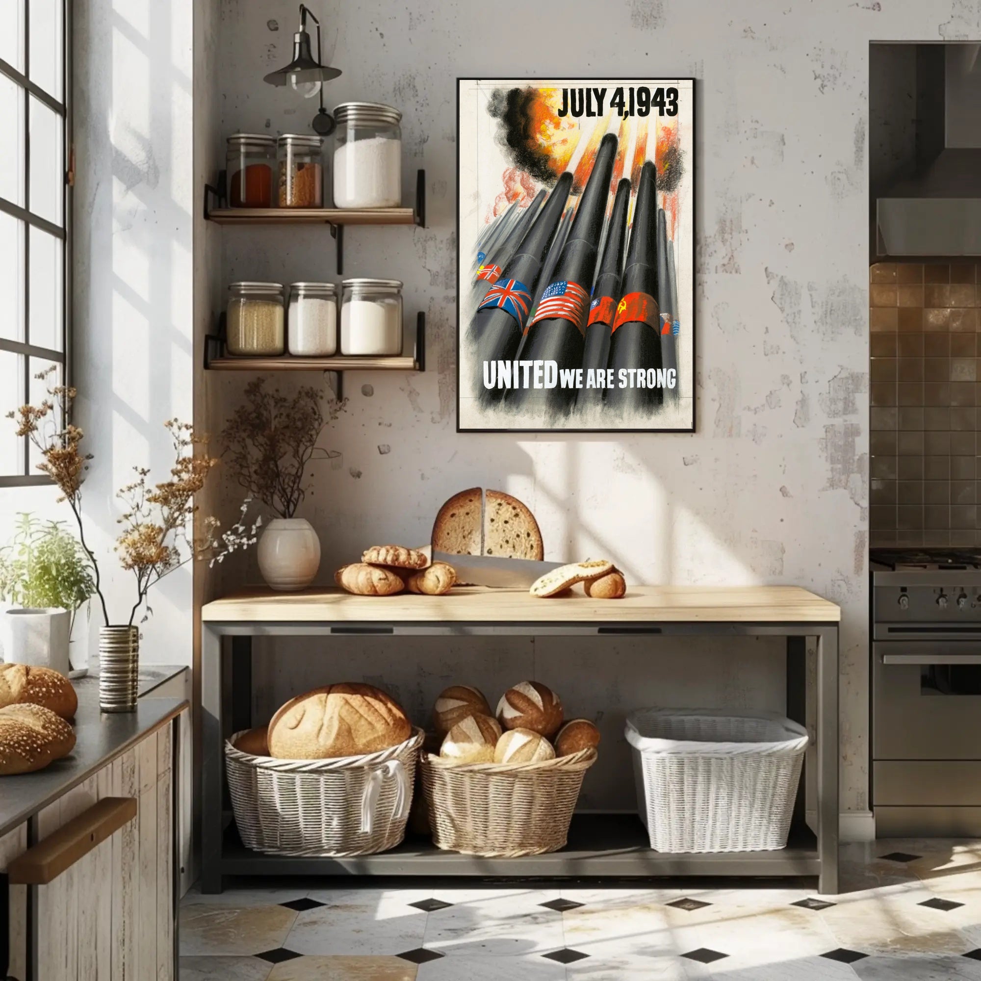 World War II Patriotic Art: Powerful Historical Poster