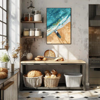 Stormy Cliffside Reflection: Photorealistic Fantasy Poster PosterGoat