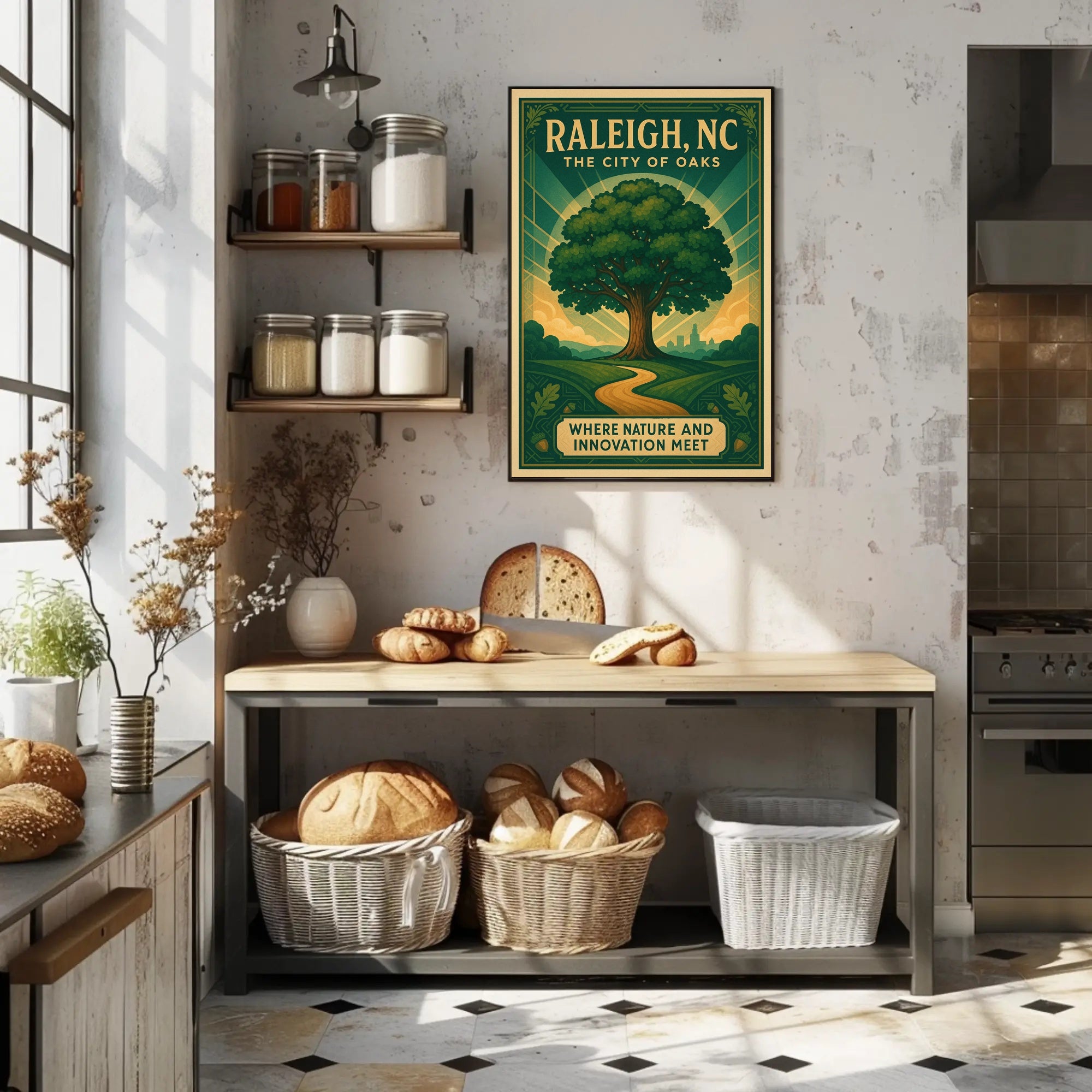 Raleigh City of Oaks Urban or Cityscape Poster