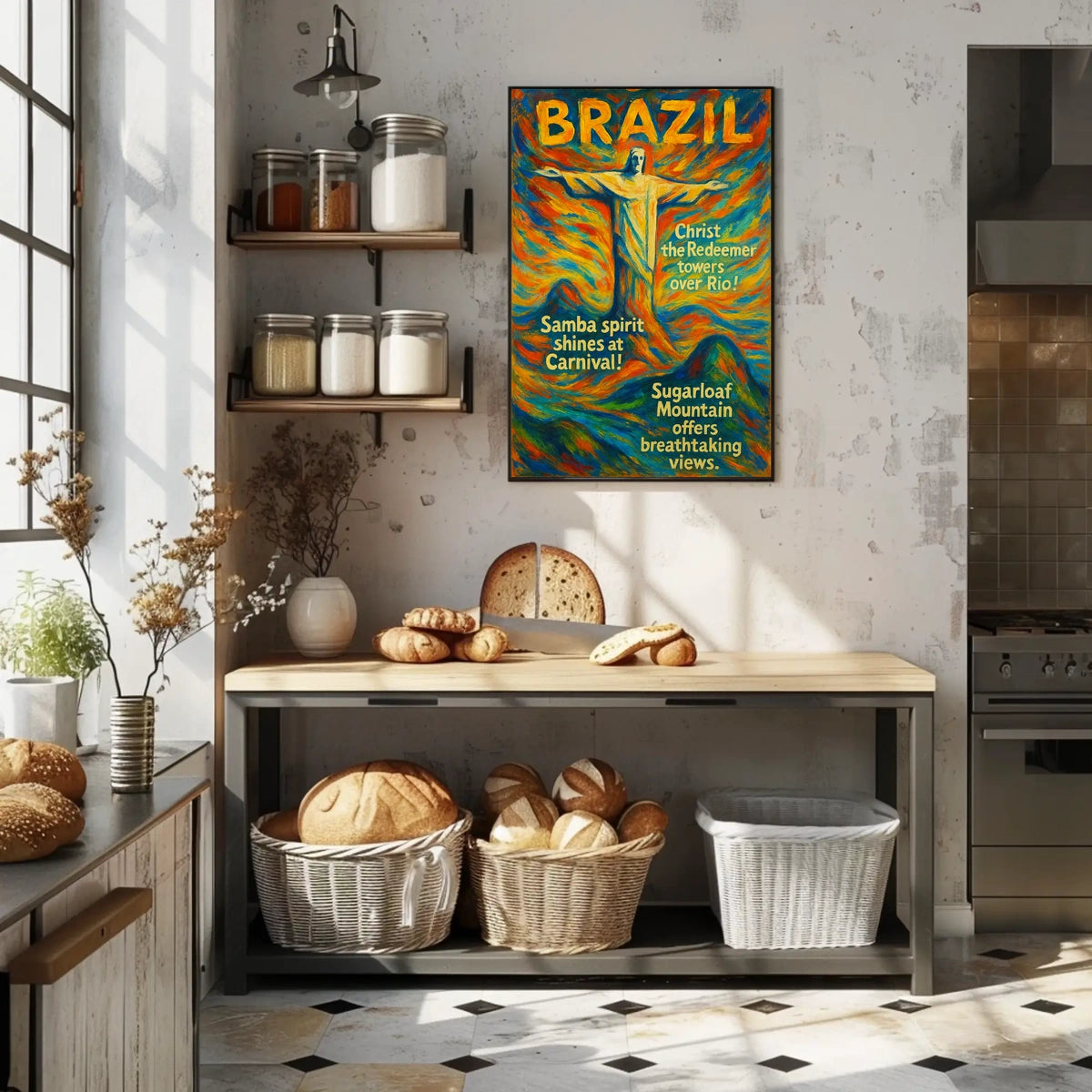 Brazilian Carnival Vibes: Rio Landmarks Art Poster
