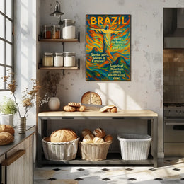Brazilian Carnival Vibes: Rio Landmarks Art Poster