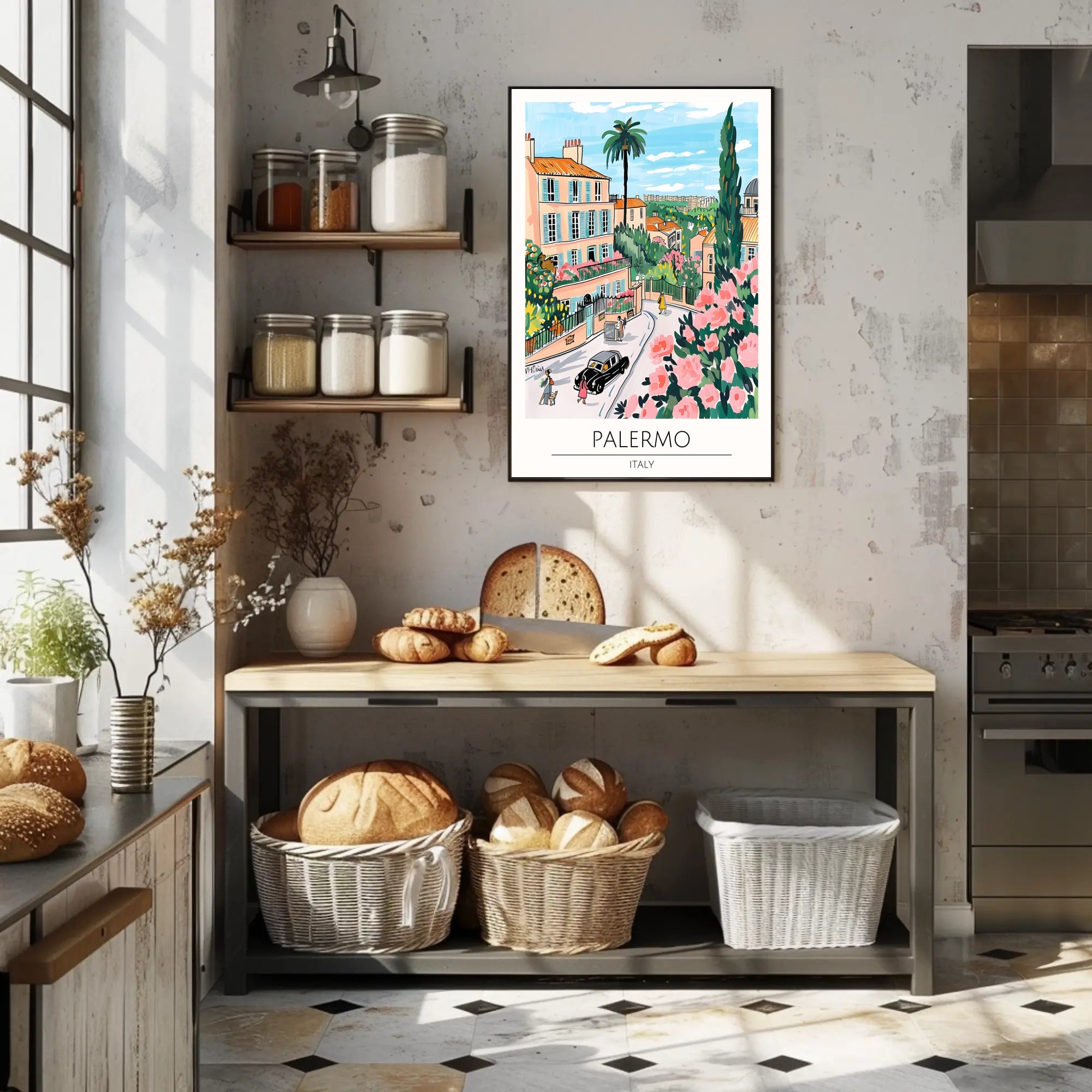 Palermo Illustrated Poster PosterGoat