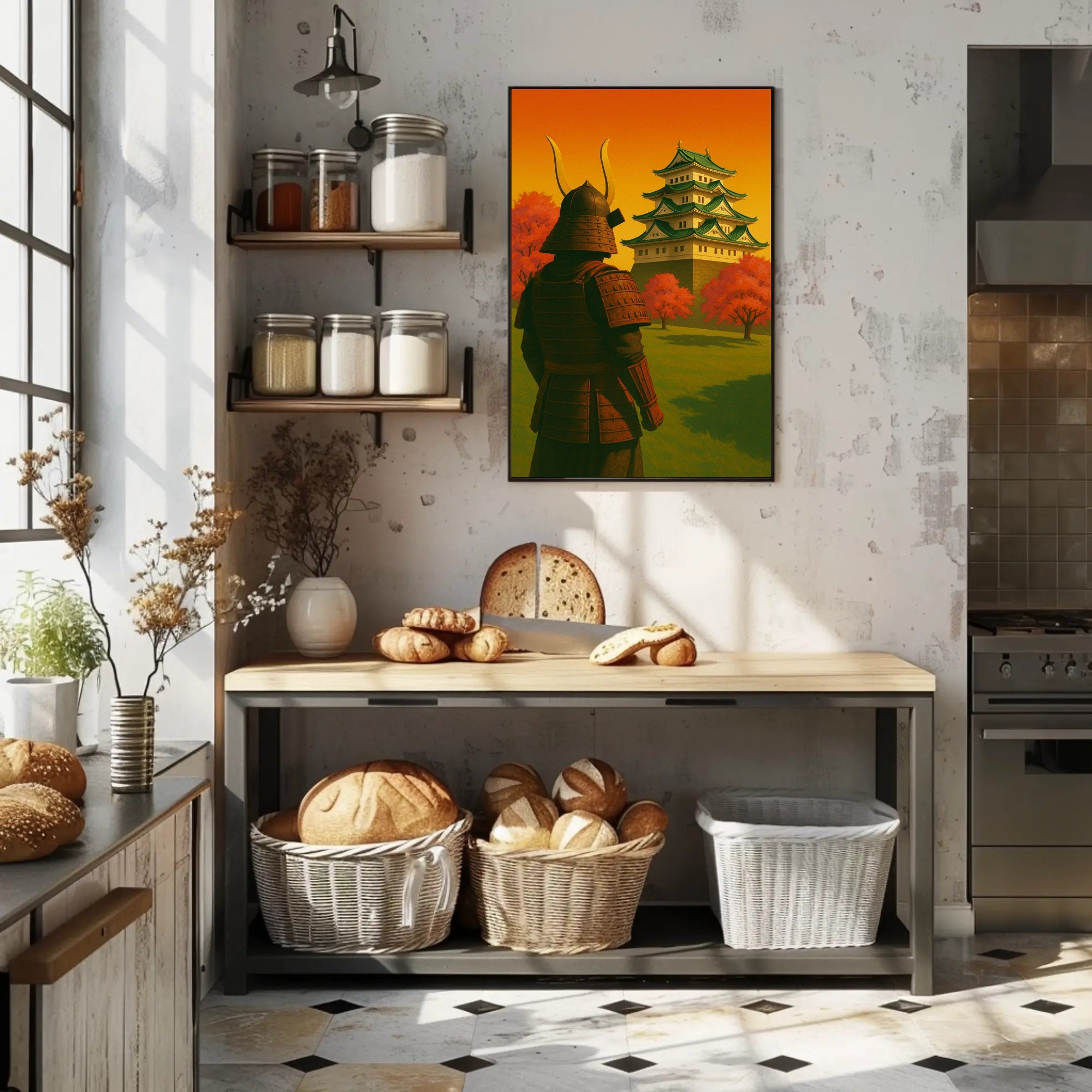 Samurai at Sunset Poster PosterGoat