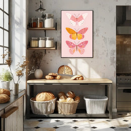 Butterfly Trio Modern Illustration Artistic Poster PosterGoat