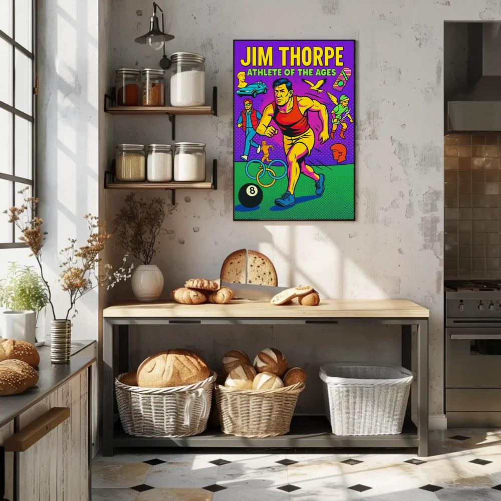 Jim Thorpe Retro Pop Sports Poster
