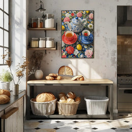 Vibrant Tea Scene Artistic Poster PosterGoat