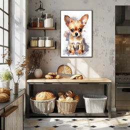 Chihuahua Watercolor Portrait Poster Art Print